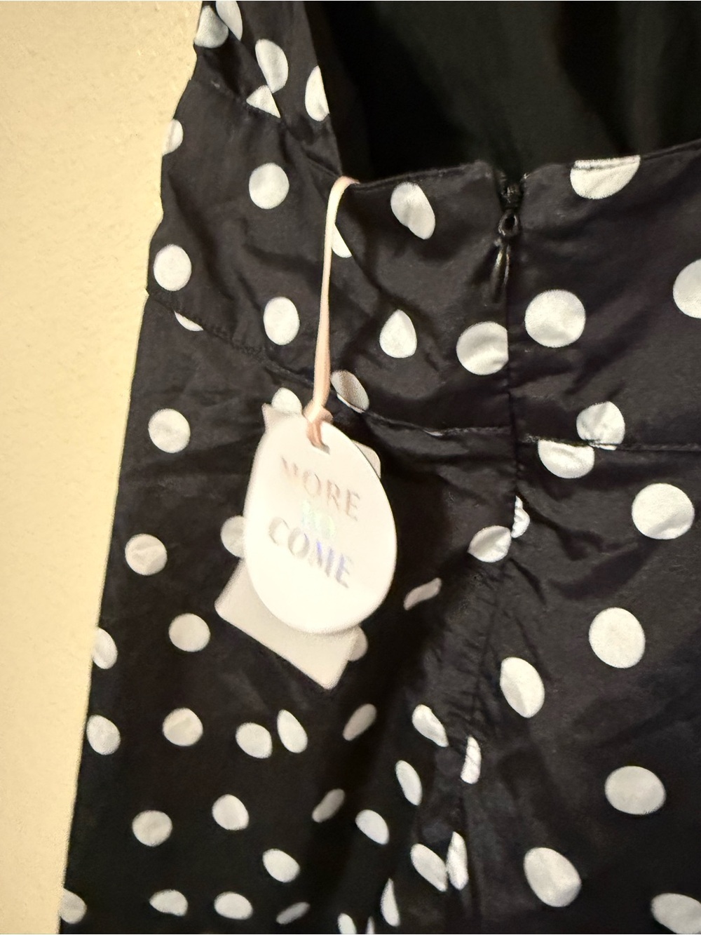 More To Come Brienne Mini Dress in Black & White Polka Dot size Medium - Picture 9 of 10